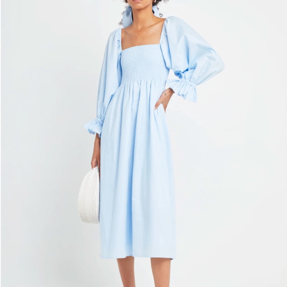 Light Blue o.p.t. Athena linen dress - L